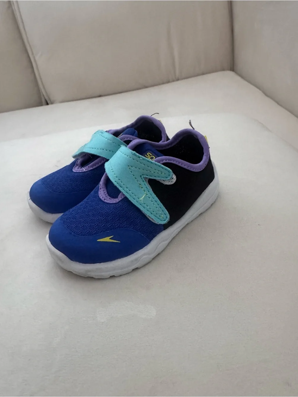 Speedo Kids Blue Aqua Strap Water Shoe with Purple Trim